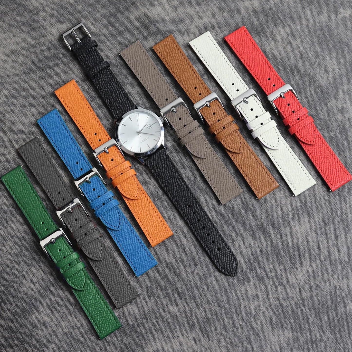 Niziruoup Leather Watch Band Quick Release Handmade Elegant Epsom Full Grain Leather Calfskin Bracelet 12mm 14mm 16mm 18mm 20mm 22mm Replacement Band Strap for Women Men