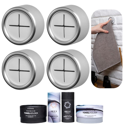HEFA Towel Hooks, Towel Holder, Dish Towel Holder, Kitchen Organization, Kitchen Towel Hook, Kitchen Towel Holder, Hand Towel Holder, Kitchen Gadgets, Kitchen Essentials, Bathroom Accessories, 4 Pack