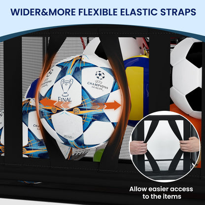 storenization Ball Storage Bin Large with Wheels, Outdoor Ball Storage for Garage, Sports Equipment Organizer Storing Volleyball, Basketball, Toys, Soccer and Baseball