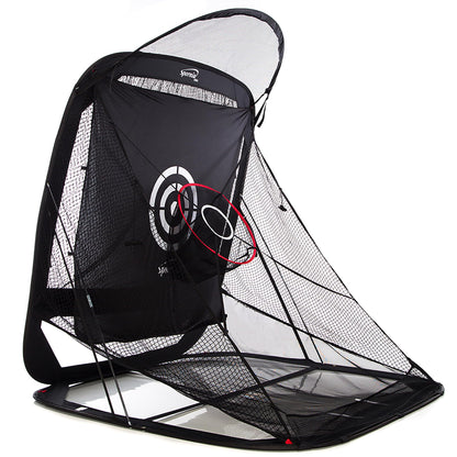 Spornia SPG-7 Golf Practice Net - Automatic Ball Return System W/Target Sheet, Two Side Barrier (with Roof)
