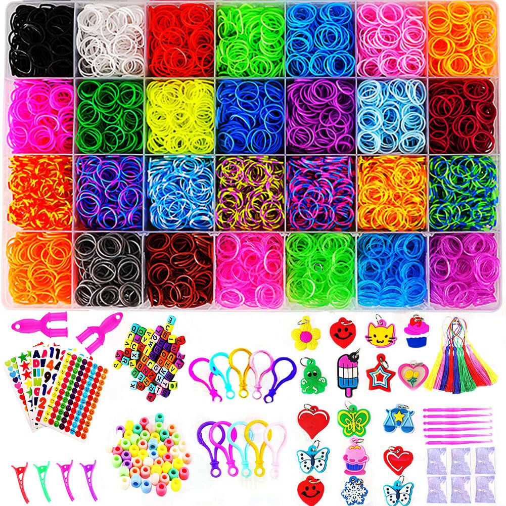 YITOHOP 12080+ Loom Bands Set, Rubber Bands for Bracelet Making Kit, DIY Arts & Crafts Idea, Friendship Bracelet Birthday Gift Kits for Kids Girls Boys Creative Art Crafts