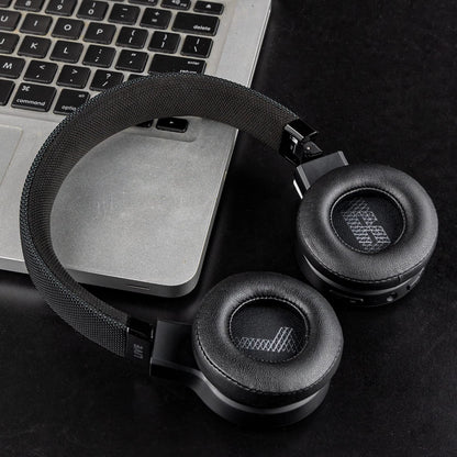 SOULWIT Replacement Ear Pads for JBL Live 400BT/Live 400 BT On-Ear Wireless Headphones, Live400 Earpads Cushions with Softer Protein Leather, Noise Isolation Foam - Black