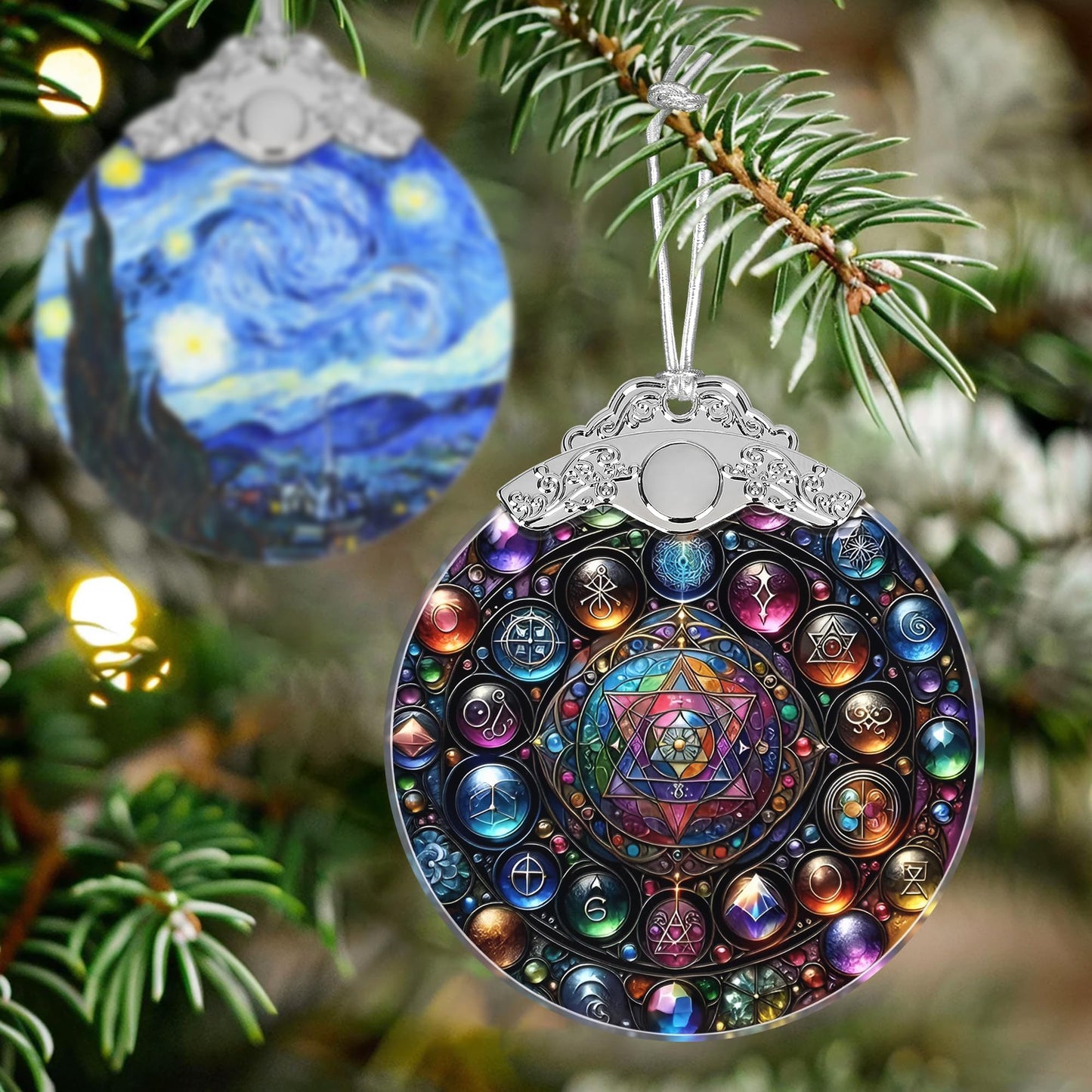 Alchemy Stained Glass Ornament - Christmas Ornament - Christmas Decorations for Tree - Holiday Present Ideas - Gift Exchange