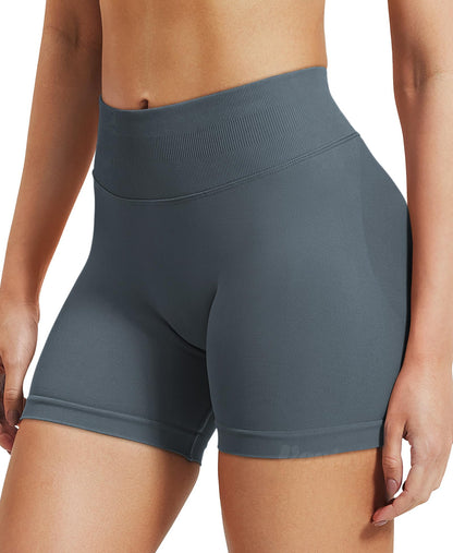 VOYJOY Women Workout Impact Shorts 2.5"/ 3.6"/ 4.5"/ 6" Scrunch Butt Lifting Gym Seamless Booty Biker Shorts Stormy Grey