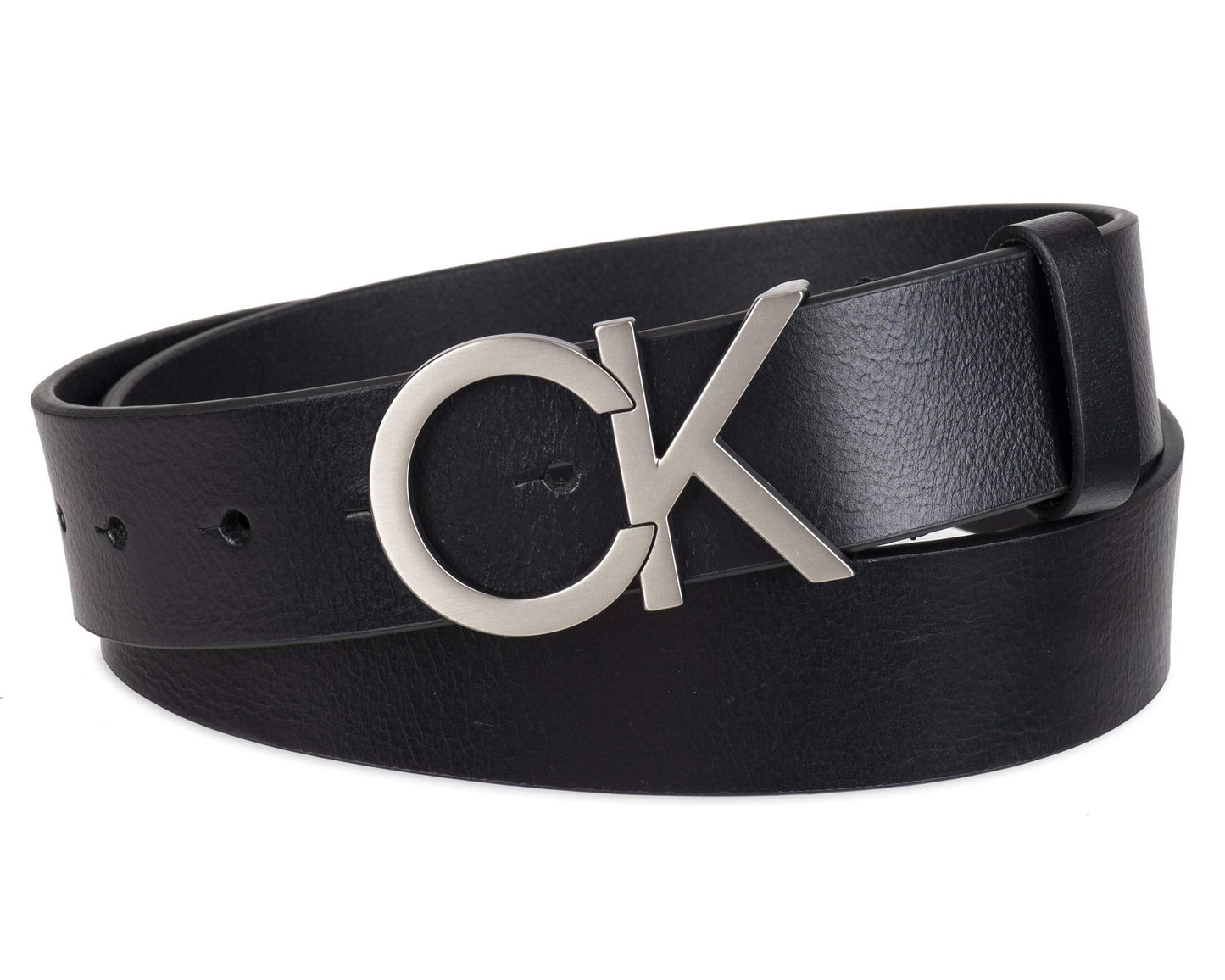 Calvin Klein Men's CK Plaque Buckle Jean Belt, Black, 3X