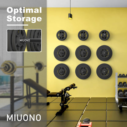 MIUONO Weight Plate Rack, Wall Mount Weight Plate Holder for 1" Plates, 5 Pack Weight Storage Racks Home Gym Organizer