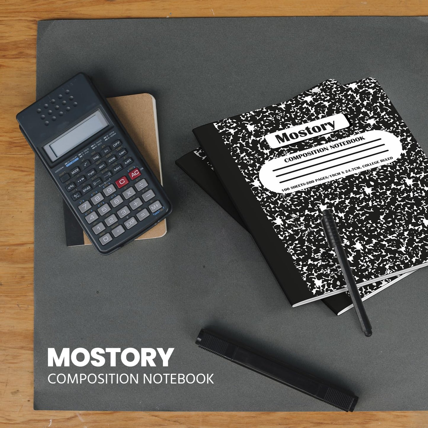 MOSTORY Pack of 10 Composition Notebook - College Ruled 200 Pages (100 Sheets), Size 7.5" x 9.75", Bulk School Supplies, Office, Bulk Notebooks for School, Writing Journal Notebook with Lined Paper