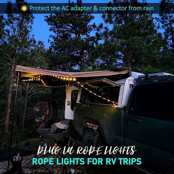 Rope Lights Outdoor, 118ft 480 LED Outdoor Rope Lights Plug in, Waterproof Tube Light for Garden, Tree, RV, Patio, Holiday Decoration, Party, Christmas (Warm White)