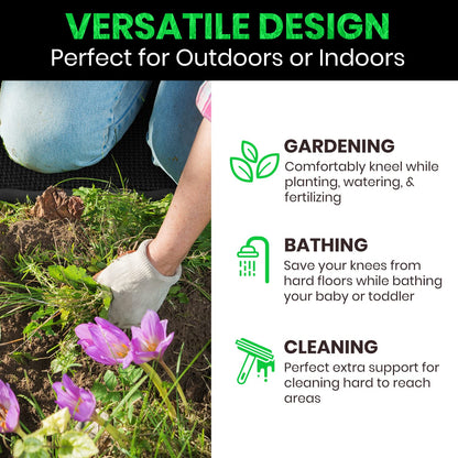 Vive Extra Thick Garden Kneeling Pad - Firm Waterproof Knee Mat for Work, Cleaning, Bathing Baby, or Hard Wood Floors - Foam Kneeler for Yoga, Exercise - Gardening Supplies & Accessories