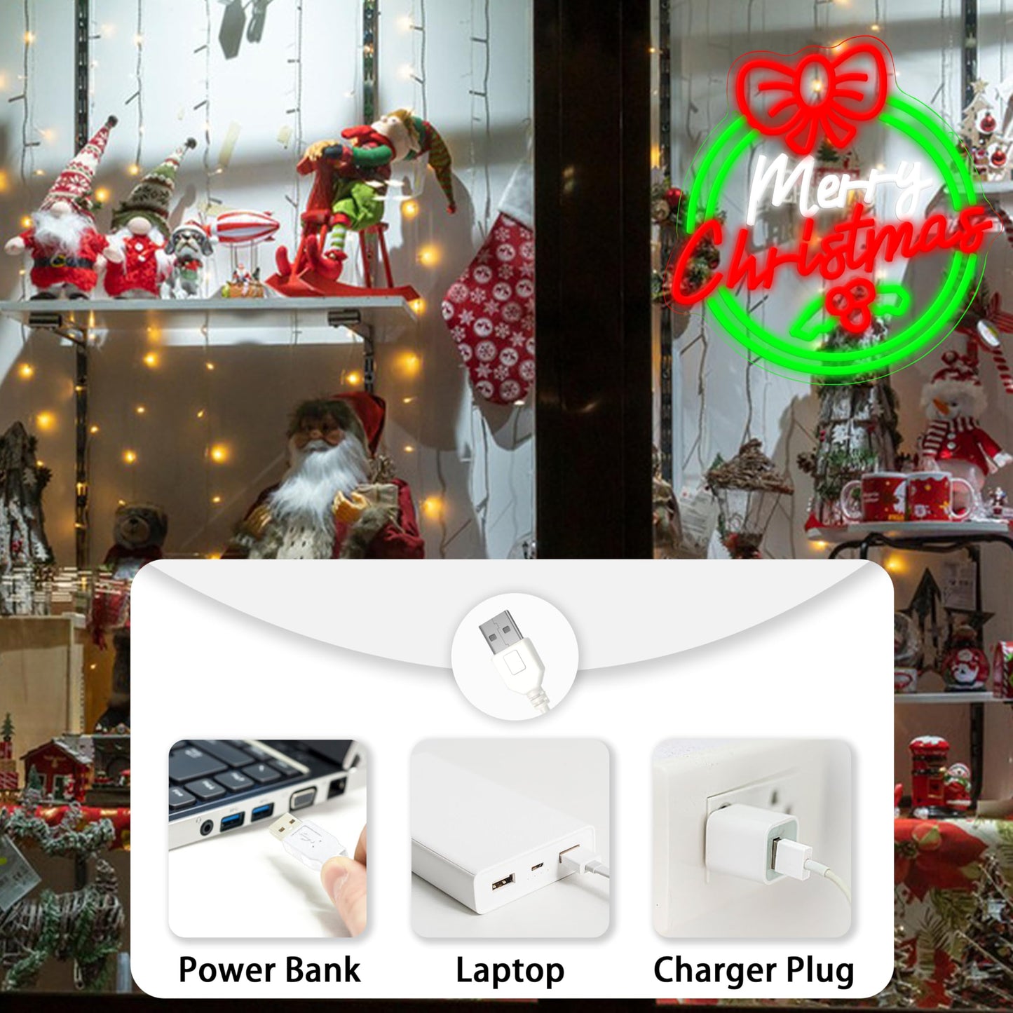 AEHEMNGZ Merry Christmas Neon Sign Elegant Led Bow Sign Neon Light for Wall Decor Christmas Dining Room Modern Home Decor（13.39 * 12.6 In）