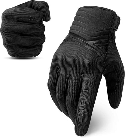 Breathable Mesh Motorcycle Gloves - Touchscreen with TPR Palm Pad & Hard Knuckles