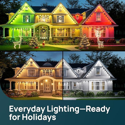 Linkind Permanent Outdoor Lights HP5,Smart AI RGBTW 150ft Christmas Lights, 85 Scenes Modes for Daily Holiday Christmas Decorations,IP67 Waterproof, Works with Alexa,Google Assistant