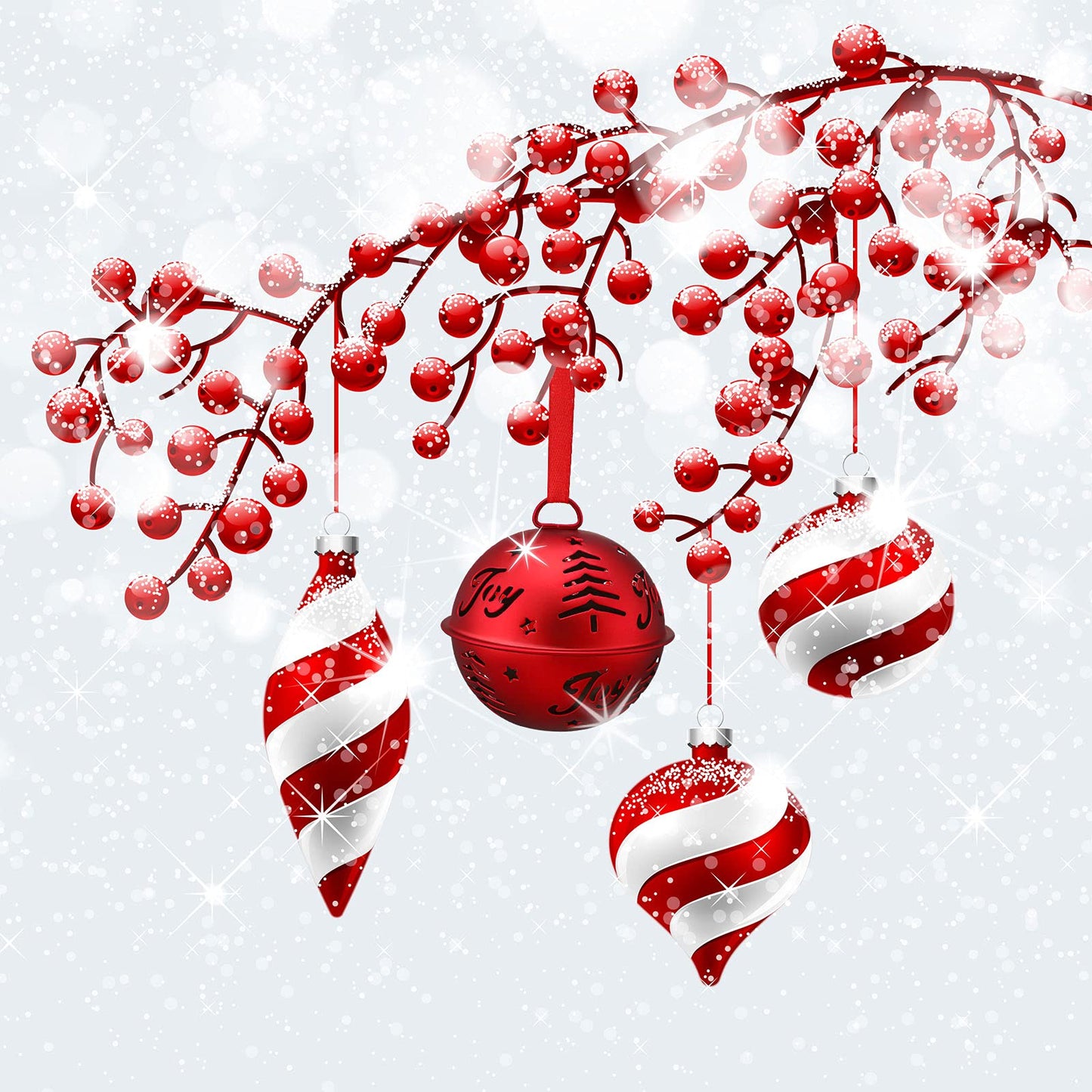 Hotop 6 Pieces Large Jingle Bell Christmas Joy Bell Metal Ornaments with Star Cutouts Sleigh Rustic Xmas Tree Wreath Garland Holiday Party DIY Decor(Red)