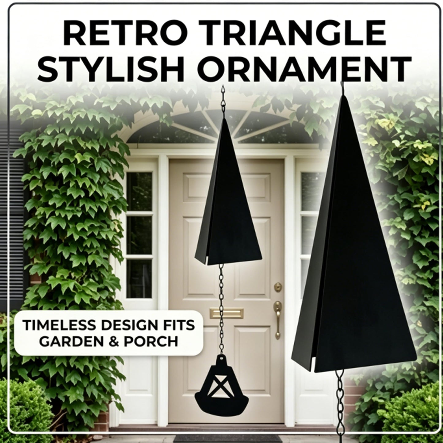 CJFNDFA Outdoor Wind Chimes with Marine Bell & Wind Direction Three-Tone Triangle Wind Bells for Garden,Patio or Porch Decor,Weather-Resistant Iron Windbell Decorations