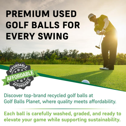 Golf Ball Planet 72 Store Line Assorted Used Recycled Golf Balls in Mesh Bag 4A/3A Condition
