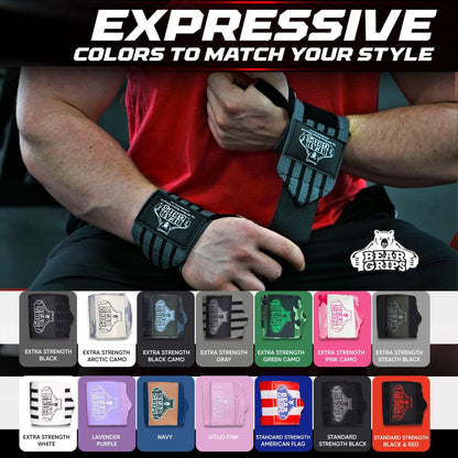 Bear Grips Extra Strength Gym Wrist Wraps for Weightlifting | 2 Wrist Wraps Per Pack | 12" & 18" | Unisex