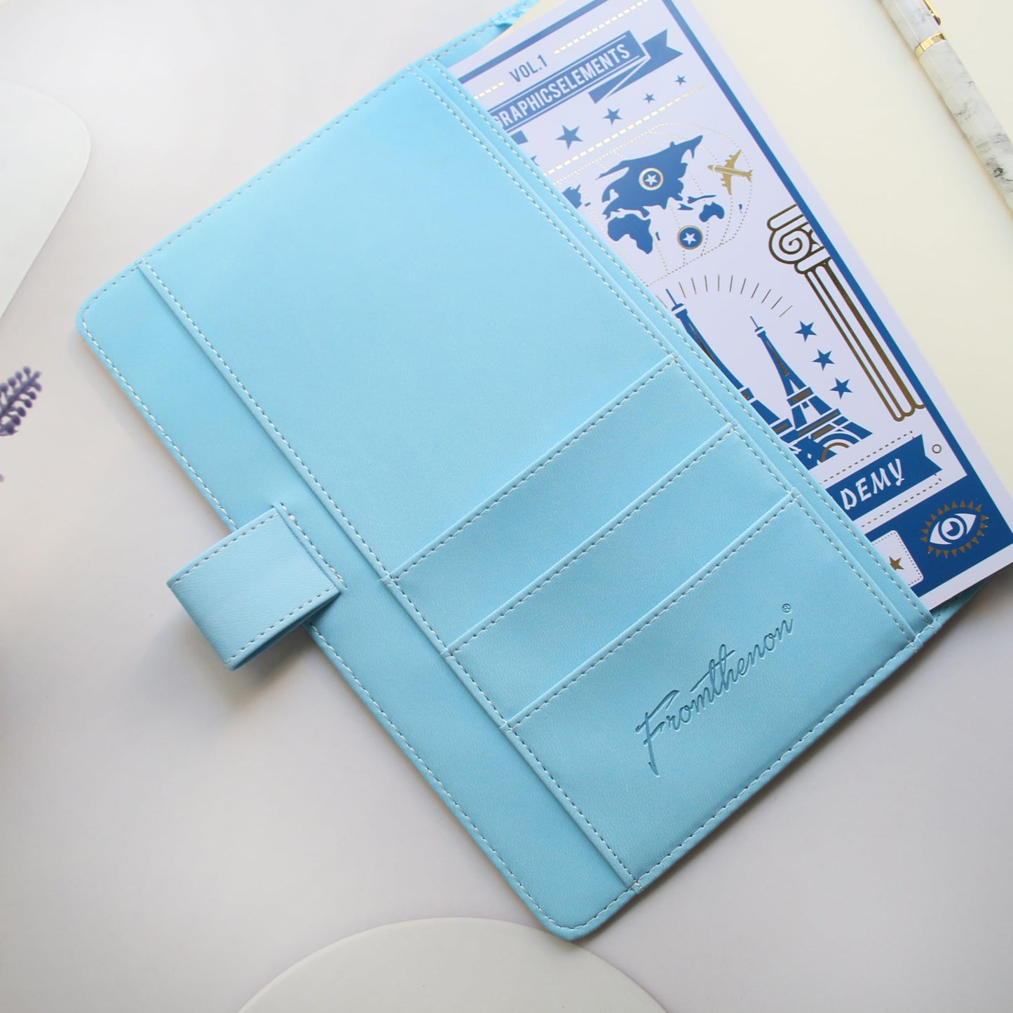 Fromthenon A5 PU Faux Leather Cover for Notebook Planners, Refillable Planner Case [Cover Only] (Pink)