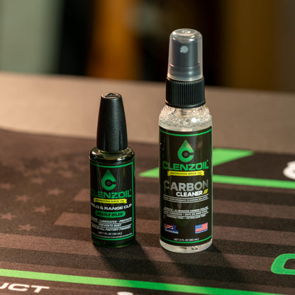 Clenzoil Two-Step Firearm Cleaning System – Carbon Cleaner & CLP Lubricant – Deep Fouling Removal, Long-Lasting Protection, Safe on All Finishes – USA Made (2-Bottle Kit)