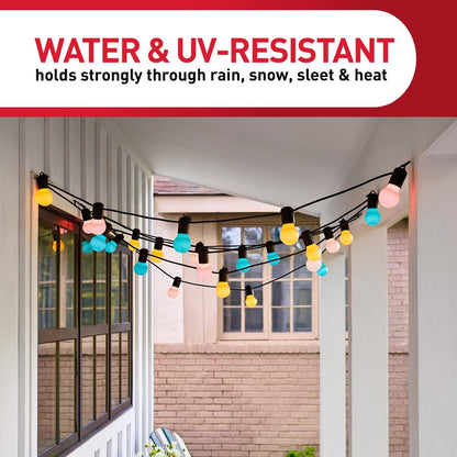 Command Damage Free Hanging Light Clips with Adhesive Strips, No Tools Mini Wall Hooks for Hanging 4th of July Decorations in Living Spaces, 20 Clips, 24 Strips