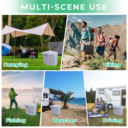 Sckee Camping Toilet, Portable Toilet for Adults, Portable Travel Folding Toilet with Lid and Paper Holder, Compact Potty for Car, Camp Toilet Portable Toilet for Camping, Hiking,Truck, RV, Beach