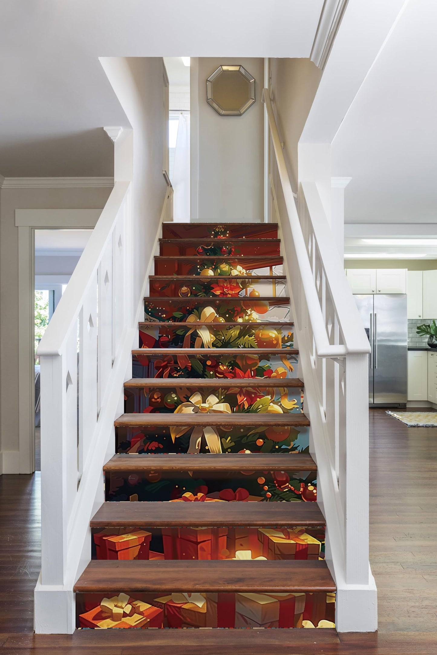 AMAZING WALL Peel and Stick Removable Tree Risers Stairs Self Adhesive Wall Sticker Set 12 PCS