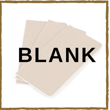 WANDERINGS Blank Regular Size Travelers Notebook Inserts | 4.25" x 8.25" (11 x 21cm) | 100 GSM Paper | 3 Hand-sewn Booklets/180 Pages | Travelers Notebook Refills for Journals, Diaries, Planners