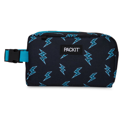 PackIt® Freezable Snack Box, Checked Out, Built with ECOFREEZE Technology, Collapsible, Reusable, Zip Closure with Buckle Handle, Designed For Work Snacks, Fresh Snacks On the Go, Adults, and All Ages