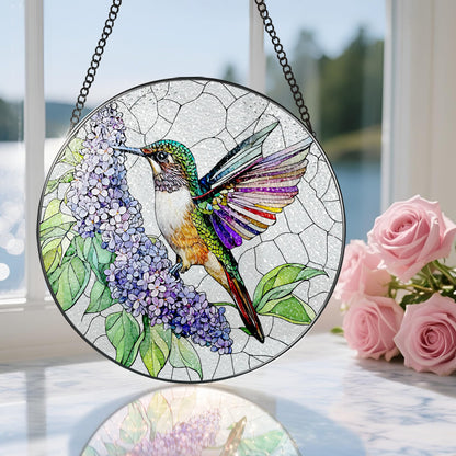 Stained Glass Window Hanging, 8 Inch Hummingbird Sun Catchers, Stained Glass Suncatcher, Window Decor, Gifts for Mothers Day, Birthday, Christmas, Hummingbird Gifts, Gift for Women Mom and Grandma