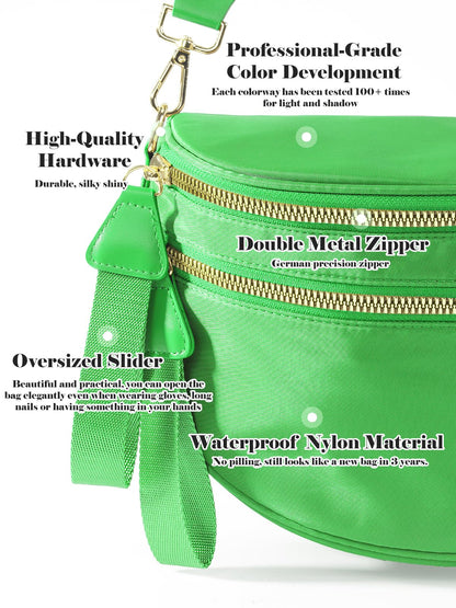 Pure Colour Crossbody Bag Bum Bag for Women,Spacious Purse Fanny Packs Belt Bag,Oversized Bum Bag (Colour Bum Bag-Beige)