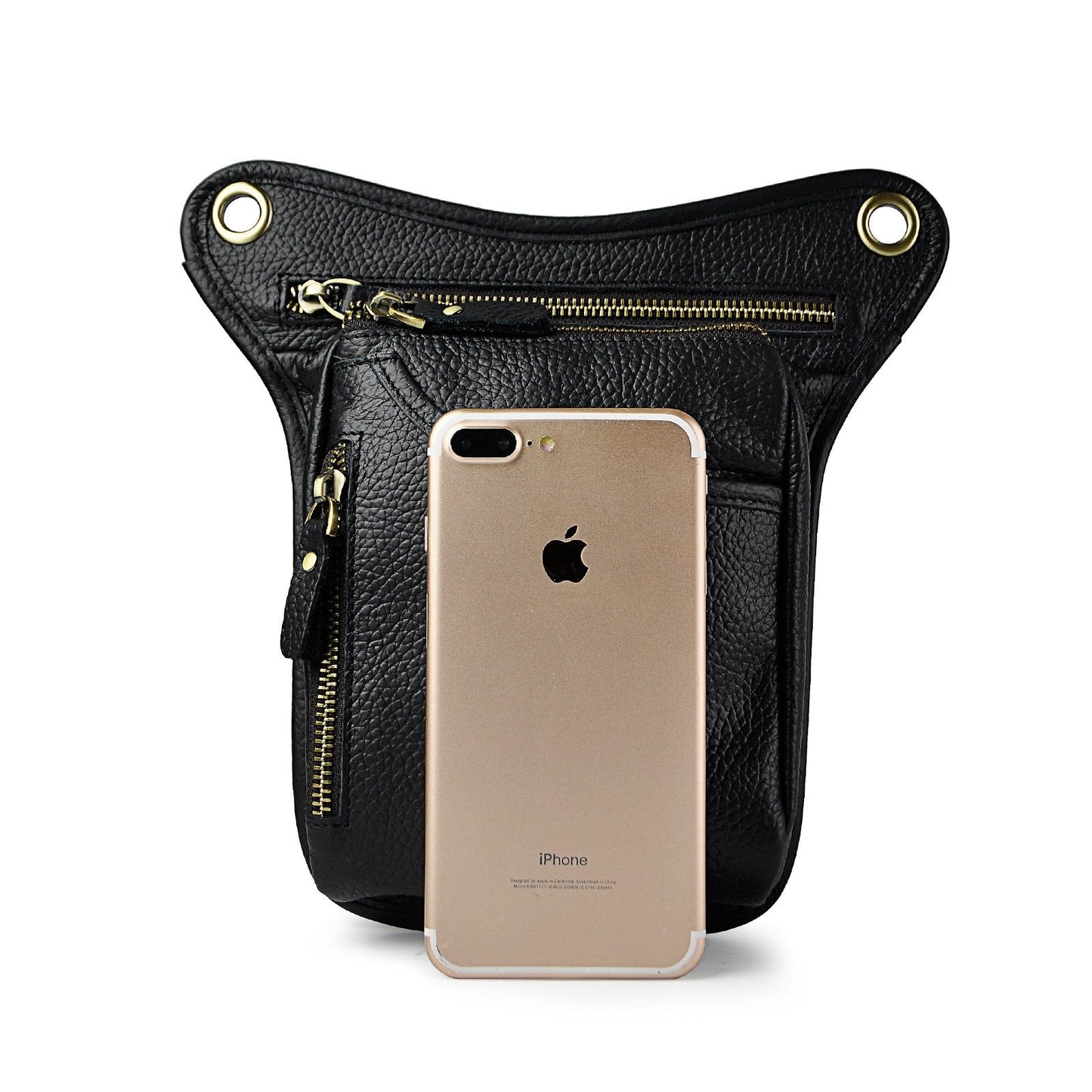 Le'aokuu Mens Genuine Leather Outdoor Sporting Hicking Waist Hip Pack Messenger Shoulder Drop Leg Thigh Bag Pouches For Women (211-5 01 Black)