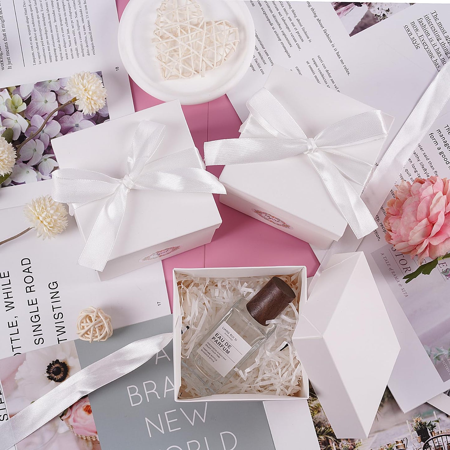 Elephant-package 12Pack White 6Inch Gift Boxes with Lids, Squared Boxes with Lids Perfect for Weddings, Birthday Party Favor, Engagements, Graduations, Holidays, Christmas Xmas, New Year.