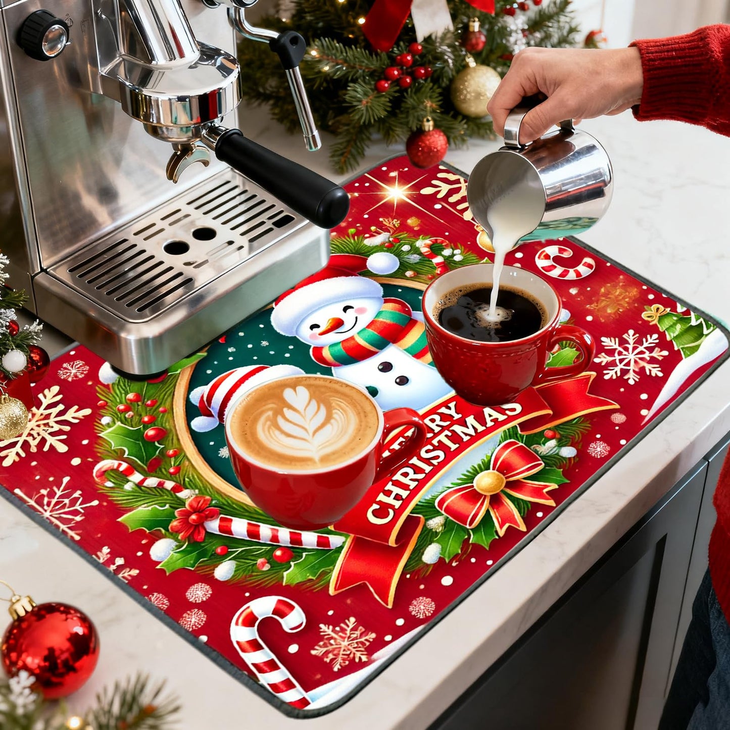 Nuxovilar Christmas Washer Dryer Dust Cover - Playful & Classic Festive Decor Protector for Laundry Room/Area/Space (YLU08112)