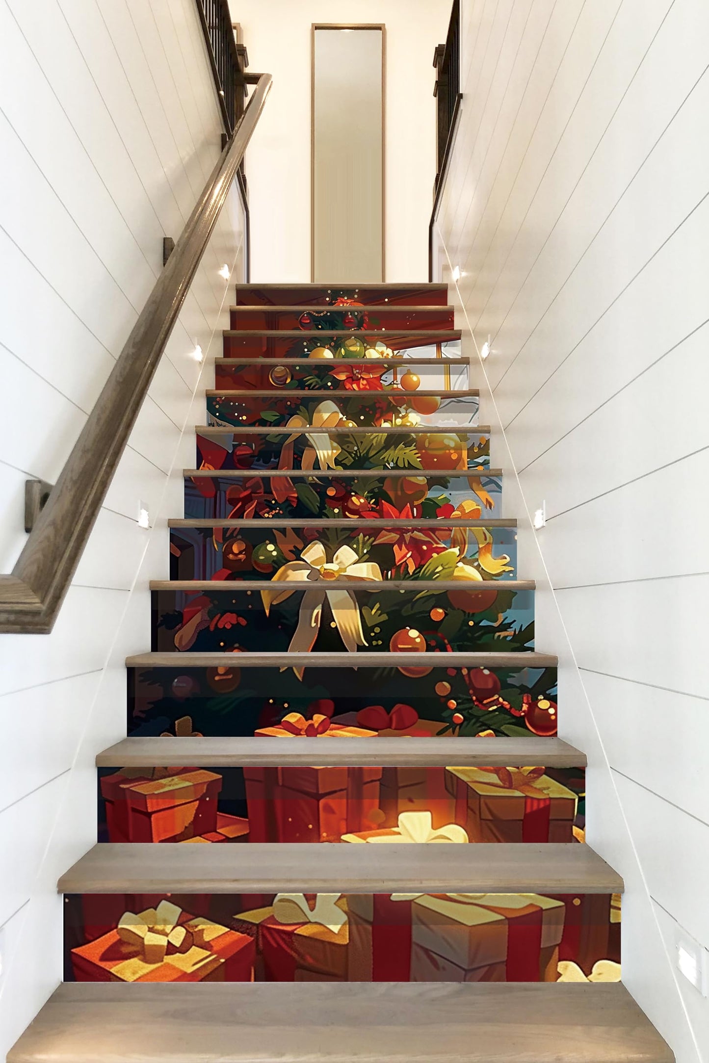 AMAZING WALL Peel and Stick Removable Tree Risers Stairs Self Adhesive Wall Sticker Set 12 PCS