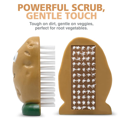 Joie Spud Dude Potato Brush, Vegetable and Fruit Scrubber, Produce Cleaner, Cute Kitchen Gadget, Dishwasher Safe