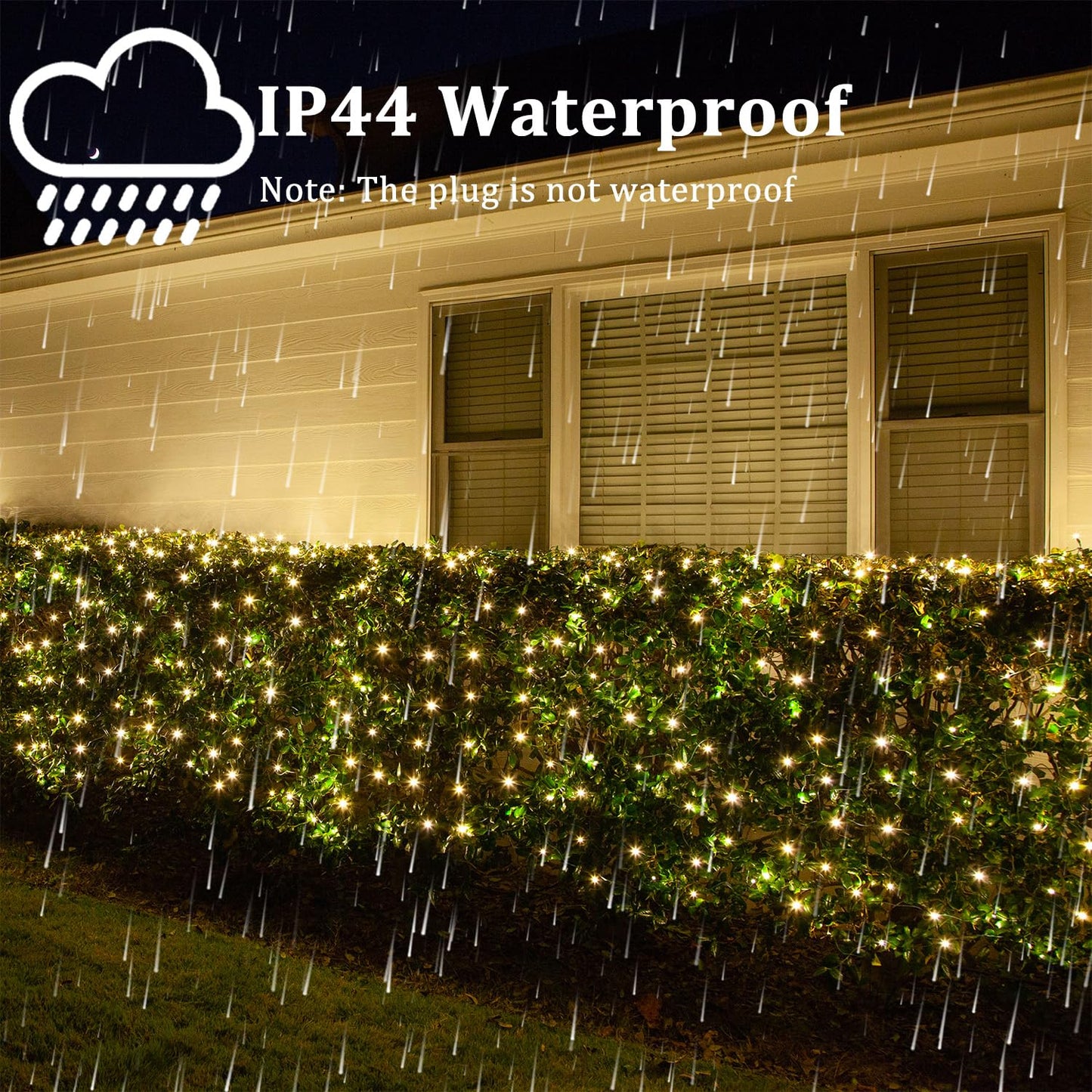 Warm White Christmas Lights Outdoor, 50FT 200 Count Incandescent Mini Christmas Lights White Wire, Waterproof Fairy Lights, Connectable Xmas String Lights for Christmas Tree, Garland, Wedding Decor