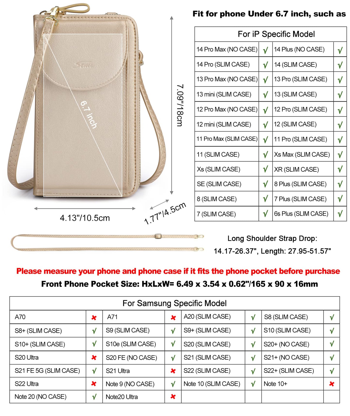 S-ZONE Small Crossbody Bags for Women Cell Phone Purse RFID Blocking Wallet Purses with Credit Card Slots