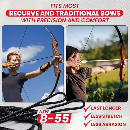 Legend Recurve Bow String - Durable Dacron Replacement for Traditional Bows - Fits 48in to 66in - 12-14-16 Strands