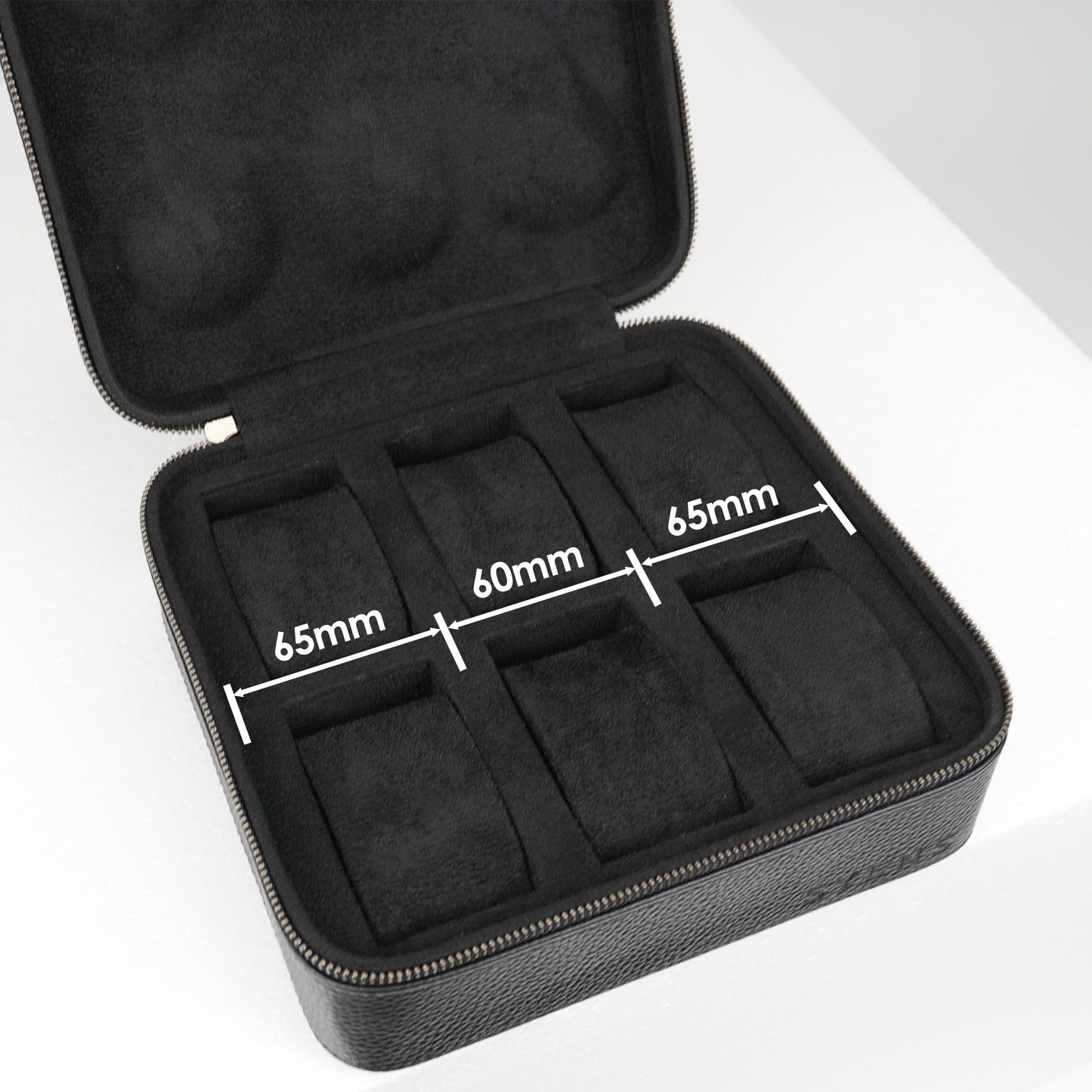 SYENS Real Genuine Leather Watch Travel Case 6 Watches Box, Suitable for all Watches and Smartwatches under 60mm Storage Organizer for Man and Women (6W-Z-BBL)