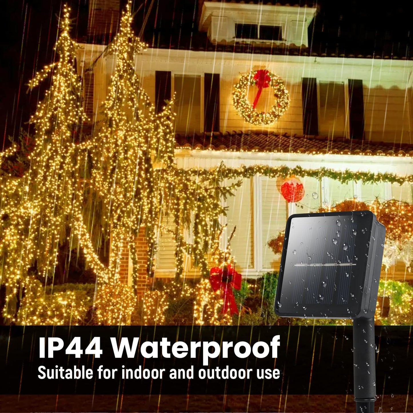 Dailyart Solar String Lights Outdoor 82FT 200 LED Warm White, Solar Fairy Lights Waterproof IP44 with 8 Lighting Modes & Auto On/Off, 600mAh Battery for Garden Patio Yard Trees