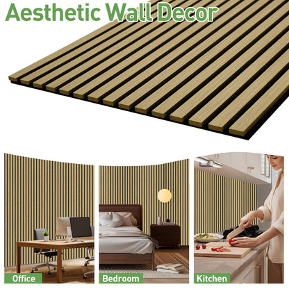 Wood Panels for Wall, 4 Pack 54" x 23.6" Acoustic Wall Panels, Wood Slat Wall Panel, Soundproof 3D Fluted Panels for Interior Wall Decor, Living Room, Bedroom, Oak