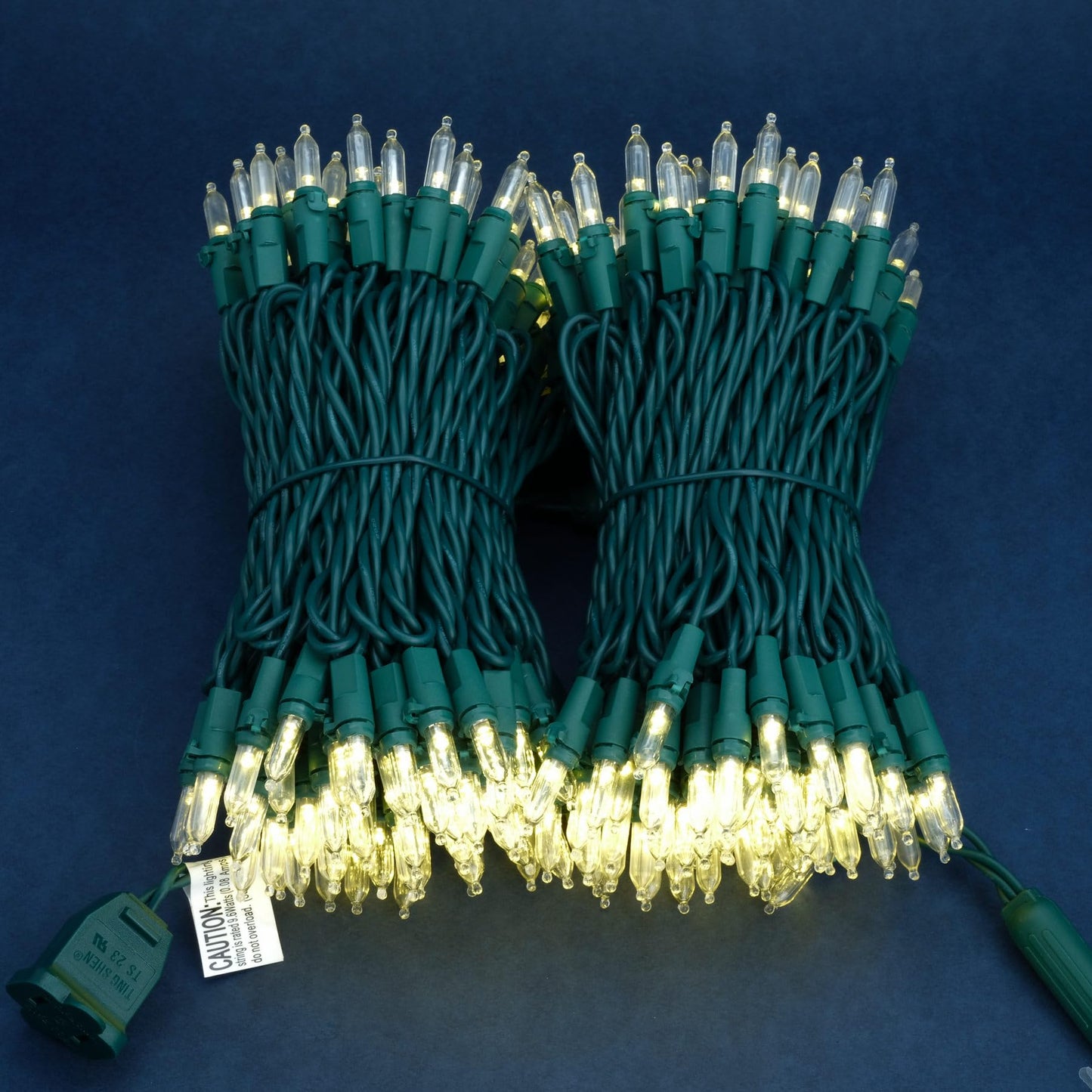 SWEET SHINE Warm White LED Christmas Lights 200 Count, Pack of 2 Sets 25 ft 100 LED Green Wire Mini String Lights Set (Warm White)