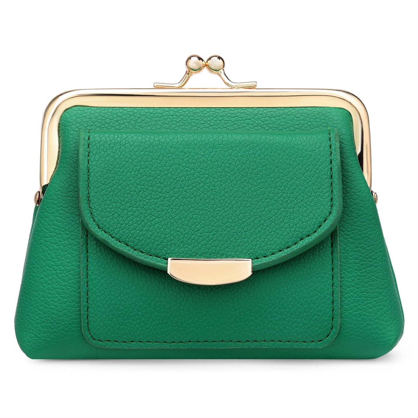 SENDEFN Kiss Lock Coin Purse Pouch for Women Small Change Pocket Wallet with 2 Credit Card Slot