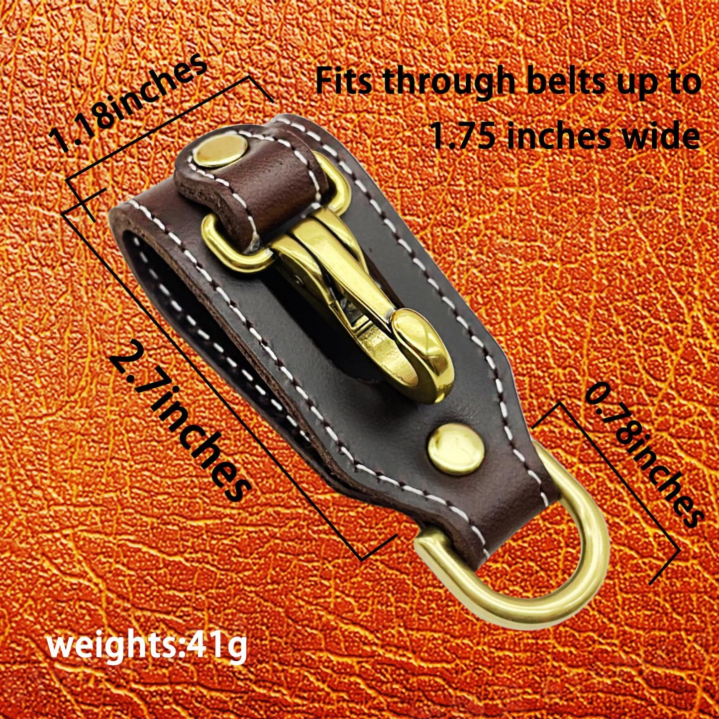 Zyuzles Leather Keychain for Men Leather Belt Key Holder Accessories Handmade Brown leather key holder