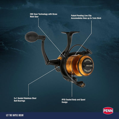 Spinning Fishing Reel - Penn Spinfisher VI with Durable Construction & Smooth Drag System
