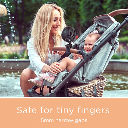 liuliuby Baby Stroller Fan with Clip | Clip On Fan for Baby Car Seat | Portable & Rechargeable with Durable Clamp | Stroller Accessories | Small Cooling USB Chargeable Battery (Jet Black)