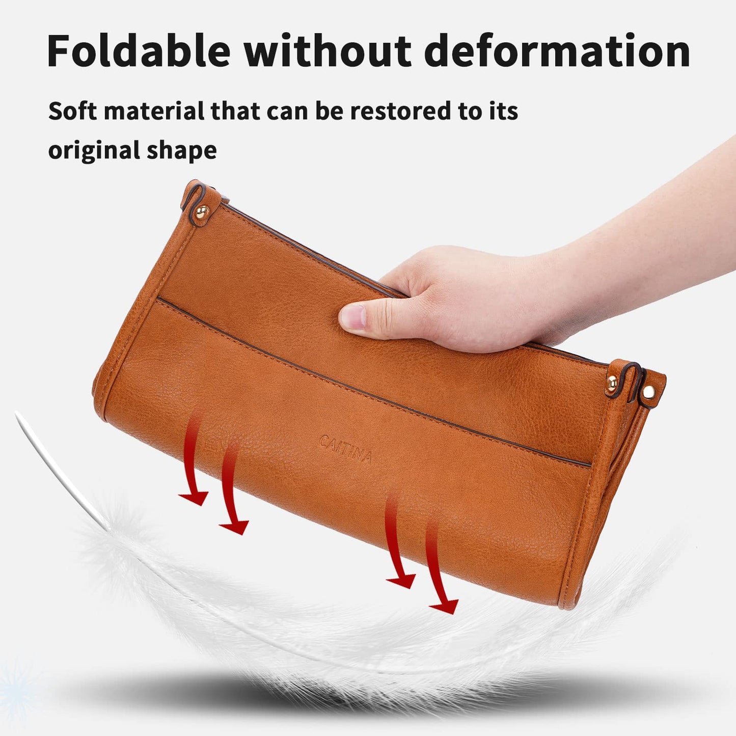 Caitina Crossbody Bag For Women Vegan Leather Hobo Handbag Designer Crossbody Bucket Bag Shoulder Purse For Women with 2 Adjustable Strap(DreamyBrown