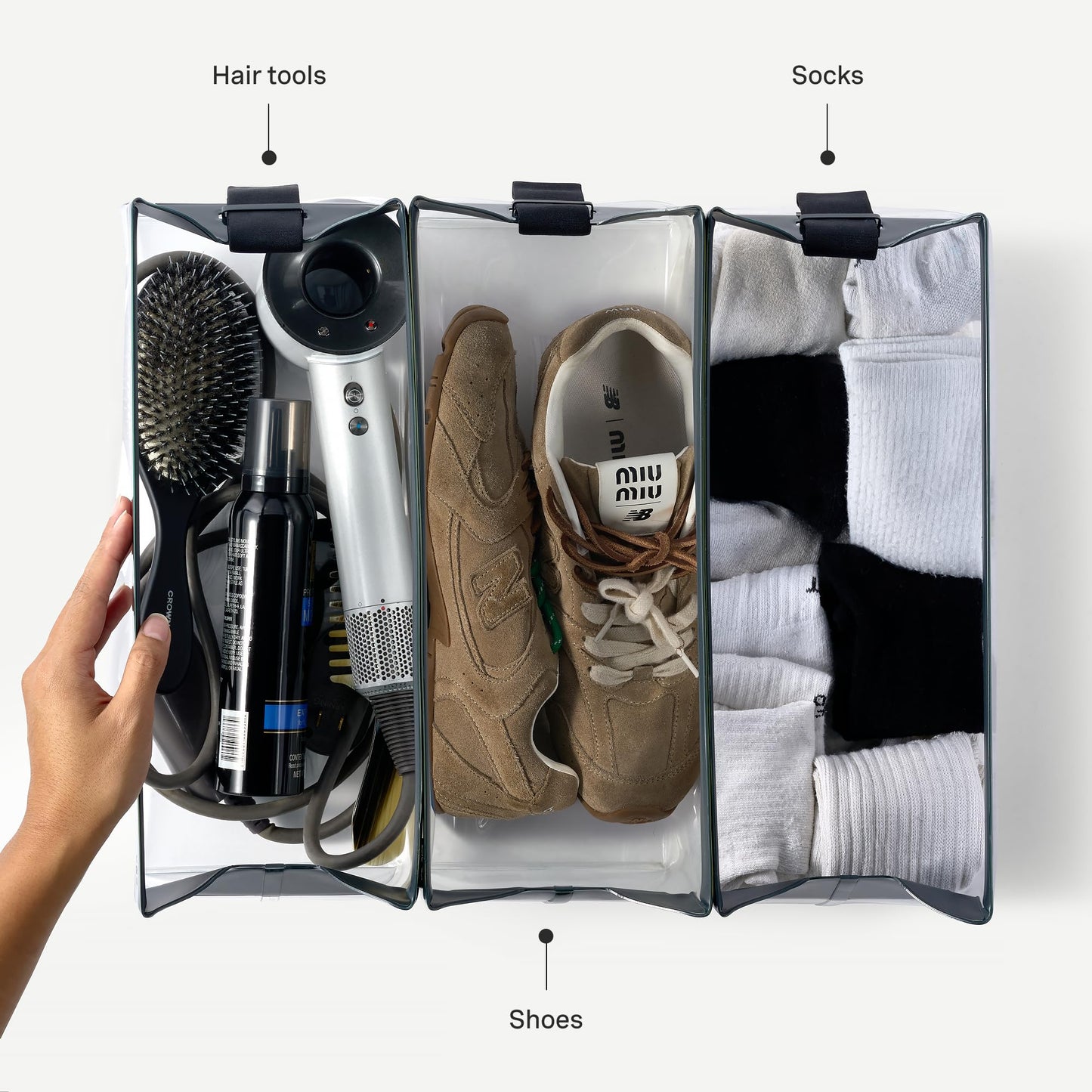 Cadence Parcel - Clear Kit with Magnetic Closure - Durable and Leak-Resistant Travel Toiletry Kit - Modular Design - Hygiene Bag for Travel Essentials - 4 Qt - Rose