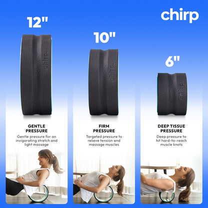 Chirp Wheel Foam Roller – Targeted Back & Neck Relief, Lumbar Spine Stretcher, Spinal Decompression Back Stretcher, Massage Roller with Density Foam for Physical Therapy, Supports 500lbs, 2-Inch Mint
