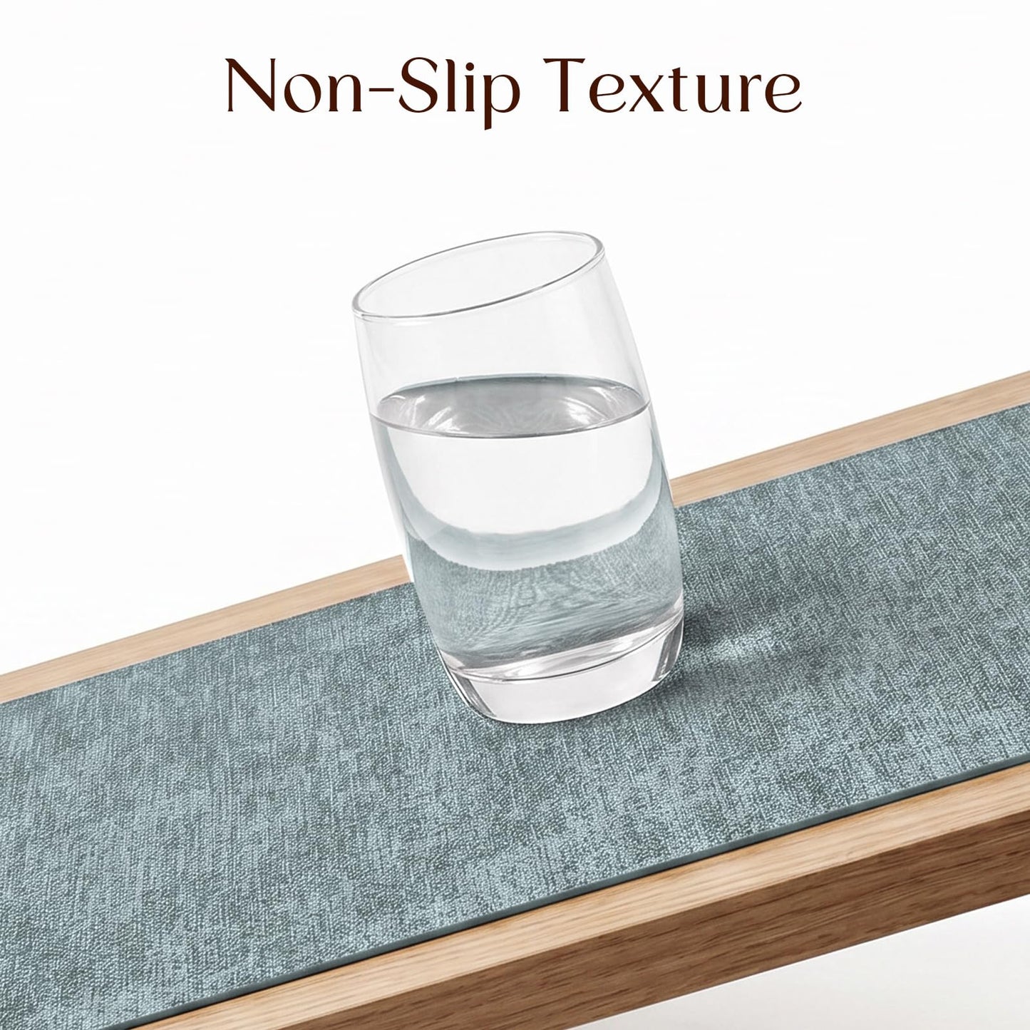 Newise Leather Placemats Set of 6-18x12in, Washable Stainproof Heat Resistant Place Mats for Christmas Patry Restaurant, Blue
