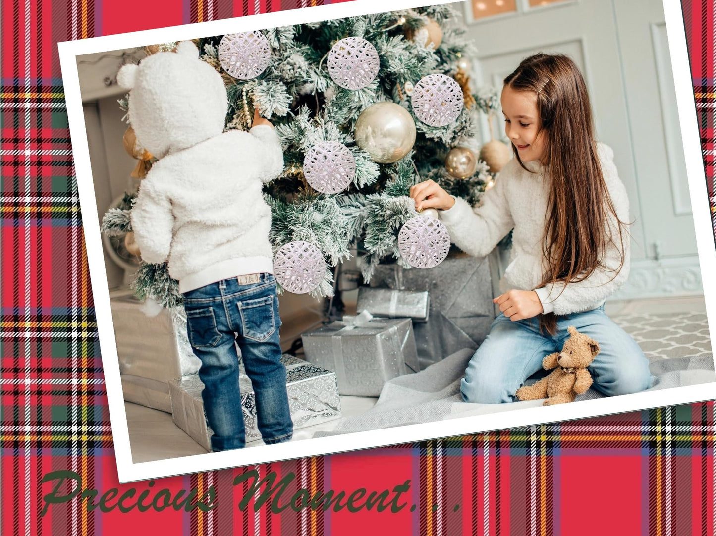 Christmas Traditions 4 inch Glittered Iridescnet White Rattan Ball Ornaments Hanging Tree Decorations (Set of 6) (Iridscent White), Large